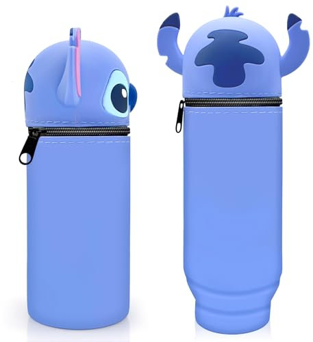 Ubephant Stitch SchlampermäPpchen, Lilo Und Stitch FedermäPpchen, Stitch Silikon FedermäPpchen, Multifunktionales Wasserdichtes Mäppchen, Federtasche FüR Schreibwaren Unisex GroßE KapazitäT MäPpchen