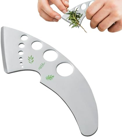 9 Holes Herb Strippers Stainless Steel Kitchen Leaf Stripping Tool Suitable for Vegetable Stems Kale Herbs Rosemary Mint Beets Thyme Basil Parsley