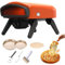 Forno per pizza a gas con pietra rotante a 360° e bruciatore booster, forno portatile a propano da cucina all'aperto