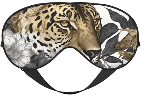 Augenmaske zum Schlafen, Golden Leopard Schlafmaske mit verstellbarem Riemen