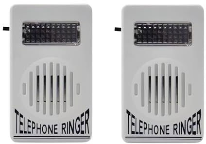 2Pcs White Telephone Ringer Amplifier Bell Extra-Loud Telephone/Phone Ringer Use Safety Small in Size and Light in Weight,Landline Phones,Telephones and Accessories