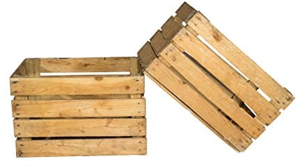 Kistenkolli Altes Land 2 gebrauchte Holzkisten ohne Aufschrift, Apfelkiste Weinkiste ohne Aufdruck 50x40x30cm