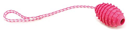 Arquivet Juguete Rosa con Tirador termoplástico para Perros - 10 cm - Juguetes para Perros de Razas pequeñas y Medianas - Mordedor para Perros - Dog Toys - Cuerda Tirador
