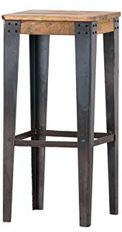 Miliboo Industrieller Barhocker Madison Stahl und Holz 75 cm