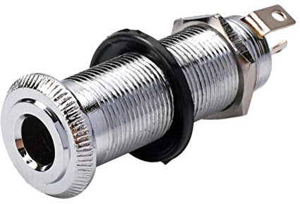 Healifty Prise jack stéréo mono jack pour guitare électrique acoustique basse Chromé Filetage de 6,35 mm