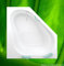 Baignoire d'angle 150 x 150 cm + support de banderole + kit d'évacuation