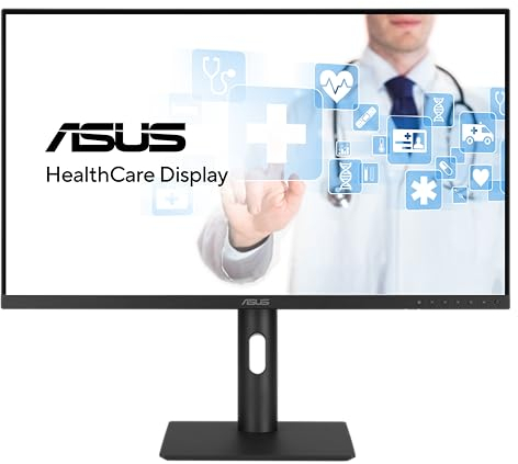 ASUS Healthcare HA2741A - 27 Zoll WQHD Monitor - 16:9, 3.6MP 2560x1440, AGLR, DICOM Pre-Set, antibakteriell behandelt, ergonomisch - DP 1.4 Daisy Chain, HDMI, USB-C mit 15W, USB-Hub