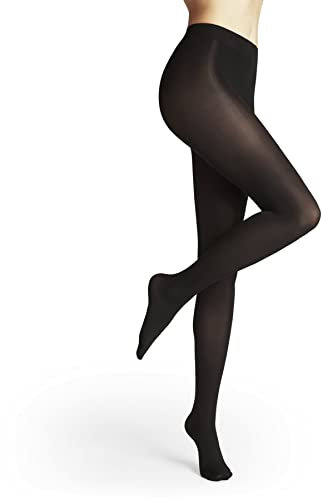 FALKE Damen Strumpfhose Seidenglatt 40 DEN W Ti halb-blickdicht einfarbig 1 Stück, Schwarz Black 3009, M-L
