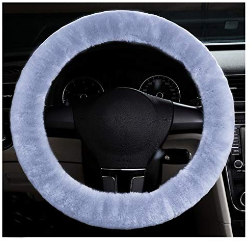 Lenkradabdeckung Anti Rutsch Lenkradbezug Plüsch Lenkrad Abdeckung Universal Lenkradhülle Atmungsaktiv Lenkradschutz Plüschbezug Warme Schutzhülle rutschfest Lenkradschoner für Auto Zubehör