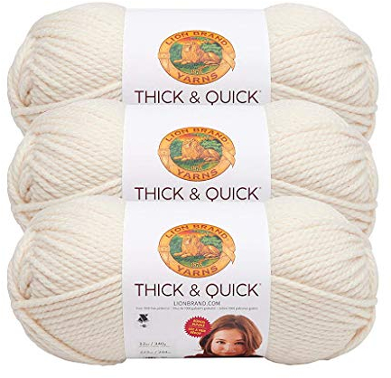 Lion Brand Yarn Wool-Ease Thick & Quick Yarn, Soft and Bulky Yarn for Knitting, Crocheting, and Crafting, 3 Pack, Fisherman