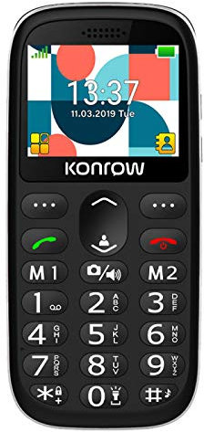 Konrow Senior 231 (Écran 2.31'' - Double Sim - Dock de Charge Fourni) Noir