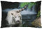 EKOBLA Kissenbezug mit weißem Tiger, Wasserfall, Albino-Tier, große Katze, Wildtiergesicht, Dekoration, Lendenwirbelkissen, Kissen für Sofa, Couch, Bett, Standardgröße, Queen-Size-Größe 50,8 x 76,2 cm