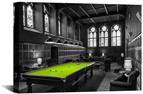 iKNOW FOTO Pool-Raum-Wanddekoration, Billard-Bilder, schwarz-weiß, Leinwand, Wandkunst, Snooker, Schießen, Pool, Malerei, Jungenzimmer, Club, Dekoration, Sport-Themen-Kunstwerk, gespannt, 61x91 cm
