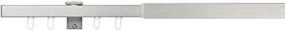ondeco Vorhangschiene ausziehbar Gardinenschiene innenlauf, Gardinenstange, Innenlaufschiene, Deckenmontage, modern, 1-Lauf Edelstahl-Optik 160-280 cm