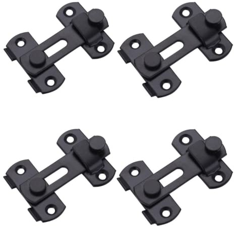 ETOPARS Loquet coulissant de porte rabattable en acier inoxydable pour serrure de porte de grange antique Lot de 4