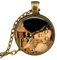 Valentinstag The Kiss Gustav Klimt Halskette Liebe Zuneigung Schmuck Vintage Malerei Anhänger, 3