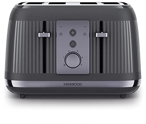 Kenwood Dusk Toaster, 4 Slot Toaster, Reheat, 5 Browning Settings, Defrost And Cancel Functions, Pull Crumb Tray, TFP30.000GY, 1800W, Slate Grey