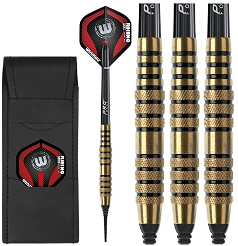 WINMAU Messing 18g Softip Pfeil mit Dartflüge, Dart Stiele und Brieftasche