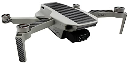 Finest Folia Schutzfolie kompatibel mit Drohne DJI Mini 2 und Controller Aufkleber Set passgenau wasserfest Skin Sticker Design Folie (Teilverklebung, K156-02 Carbon Schwarz)