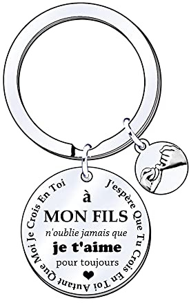 FGHJK Cadeau Noel Fils Cadeau Fils Porte Clés Homme Cadeau D'anniversaire Garçon Enfant Je T'aime Mon Fils Cadeau Noel Homme Cadeau Fils Adulte