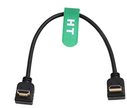HangTon Cable HDMI 8K 30p 4K 60p UHD para ATOMOS Shinobi Portkeys BM5 FEELWORLD Blackmagic Video Assist 4K Monitor Sony FX9 Canon EVA-1 Cámara tipo A HDMI 2.1 en forma de L 30 cm