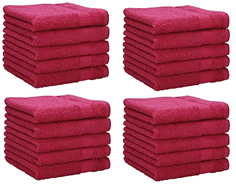 Betz 20 Lavette salvietta asciugamano per il bidet Neapel 100% cotone misure 30 x 30 cm diversi colori (rosso cranberry)