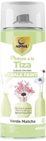 SPSIL Pintura a la Tiza Pastel en Spray color Verde Match 400ml - Transformar Muebles y Proyectos de Carpintería - Interiores y Exteriores - Secado Rápido