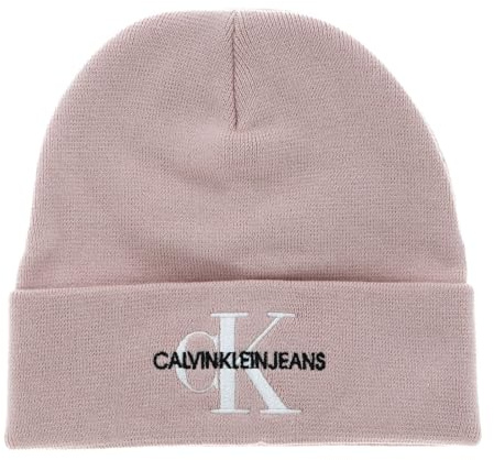 Calvin Klein Jeans Damen Strickmütze Monogram Beanie Wintermütze, Rosa (Pale Conch), Onesize
