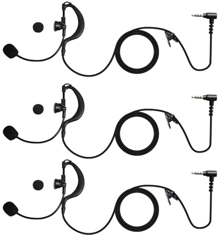 Pdflie V6 V4 Referee Communication Headset 3.5mm Jack Wired Football Soccer Hockey Volleyball Handball Coach Judger Intercom Comms Radio Earpiece Compatible with Ejeas Fbim Full Duplex (3 Pack)