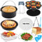 8 Zoll Heißluftfritteuse Zubehör Set 12 STK Airfryer Fritteuse Zubehörset, Airfryer Groß Fritteuse Backform für die Meisten Backzubehör Geeignet, BPA-frei, Spülmaschinenfest, Antihaf