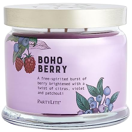 Boho Berry Kerzenglas mit 3 Dochten – PartyLite – Boho Berry