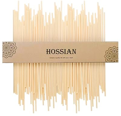 HOSSIAN 50 Stück Faser-Schilfrohr-Diffusorstäbchen, 25cm, natürliches Rattan-Diffusorstäbchen, primäre Farbe, Nachfüllpackung