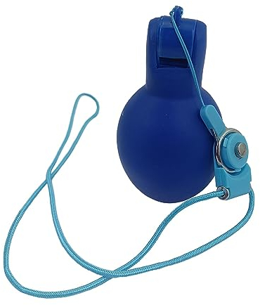 Fonowx Pfeife Sport Handpfeife, Sportpfeife mit Umhängeband, Trillerpfeife für Trainer, Schiedsrichter Pfeife, Hand Squeeze Whistles für Schiedsrichter, Sportlehrer, Hundetrainer, Blau