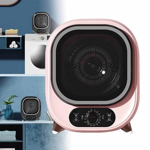 DDZJTPP Freistehender Belüfteter Wäschetrockner,Kompakt Tragbar Elektrischer Wäschetrockner,2 Temperatureinstellungen,Knitterschutz,Für Zuhause,Wohnheim,Balkon,Badezimmer,Pink