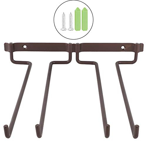 Cocoarm Metall Weinglashalter, Hängendes Doppelter Weinbecherregal Gläserhalterung Gläserhalter Schrank Gläserschiene Weinglasregal Weingläser Halter für Bar Küche Pub Restaurant