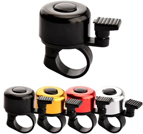 Ruayia Fahrradklingel Mountainbike Retro Mini Fahrrad Klingel Radfahren Fahrradglocke Knackiger Sound 120dB für Erwachsene Kinder Jungen Mädchen - Noir