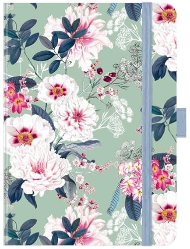 Premium Timer Big Romantic Flowers - Kalender 2025 - Korsch-Verlag - Taschenkalender mit Stifthalter, Lesebändchen und Zetteltasche - eine Woche auf 2 Seiten - 12 cm x 17 cm