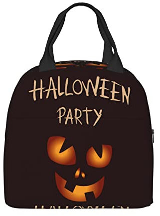 Toiyugd Lonchera de Halloween para mujeres y hombres, lonchera aislada para adultos, bolsas de almuerzo reutilizables con cremalleras de bolsillo para el trabajo, picnic, escuela o viajes