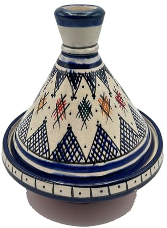 Mini tajine porte-épices en céramique de Safi, peint à la main, diamètre 19 cm, 1704241115