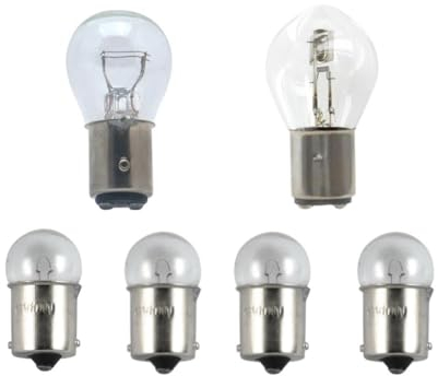Scheinwerfer Rücklicht Bremslicht Blinker Birnen Set E-Geprüft 12V passend für Roller, Scooter, Mofa – 1x BA20D, 1x BAY15D, 4x BA15S passend für Yamaha Aerox, MBK Nitro, Aprilia SR 50, CPI Hussar