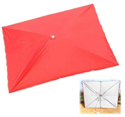 IMUNKT Auvent De Rechange Rectangulaire pour Parasol De Terrasse Housse De Rechange 250x200 200x200 300x200cm Toile De Parasol Déporté Tissu De Rechange pour Parasol'extérieur(Red,350x300cm)