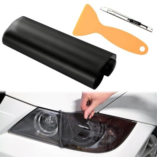 Láminas para Faro,30cmX150cm Film Autoadhesivo Faro Vinilo Pegatina,Protector Film Autoadhesivo Vinilo Pegatina,Lámina para Faros Coche,Autoadhesiva Tinte Faro Trasero Luz Humo Película Pegatina