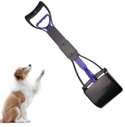 HJIAMA 45 cm Raccogli Cacca Cane, Nero, Plastica, Elegante, Pieghevole, Paletta Raccogli Cacca Cane, Ergonomico, Paletta Cacca Cane, Pratico, per Rimozione Rifiuti Cani e Gatti
