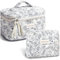 TOPALL Trousse de Toilette Femme Voyage,Trousse Maquillage,Matelassée Trousse Toilette XL,Pochette Maquillage Grande Capacité Voyage Motif Floral pour Femme Fille