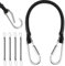 URAQT Corda elastica, 4 corde elastiche con moschettoni, tenditore elastico da 30 cm, trasporto in gomma elastica per valigie, ganci cinghia elastica per tendalini, teloni, campeggio, bagagli.