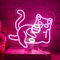NOXET Drinking Cat Neon Schild Trinken Katze Led Neon Schild Tier Leuchtreklame Rosa Neon Sign Katze Neon Lichter für Resturant Wohnzimmer Schlafzimmer Küche Bier Bar Party Store Cat Neonschilder