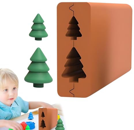 Vriusi Christmas Tree Roller Clay Tools Clay Bead Roller for Christmas Festive Clay Molding Tools Christmas Tree Mold Roller Tool Holiday Clay Craft Supplies Creative Christmas Clay Tools