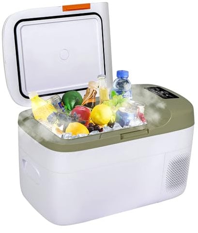 eklipt 25L Car Refrigerator, Portable Compressor Car Fridge Freezer 12/24V DC and 100-240V AC Electric Cooler with multifunctional control panel for Camping, Road Trip, Picnic, Cool Box, Down to -20℃