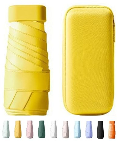 Yanrunce Mini-Regenschirm, Mit Aufbewahrungsbo UV-Schutz Sonnenschirm Mini 6 Knochenschirm, Regenschirm Sturmfest für Erwachsene Kinder, Ultra-Portable Design for On-the-Go