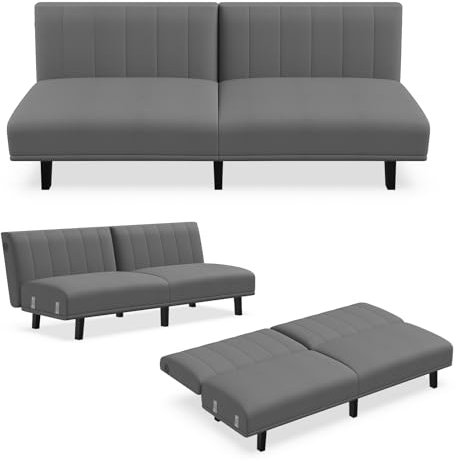 Multifunktionales Schlafsofa mit Schlaffunktion – 170x75x78 cm | Ausklappbar als Bett (152x95x61 cm) | Modernes Polstersofa mit Komfortsitz & Lendenkissen | Ideal für Wohnzimmer, Gästezimmer & Heimkin